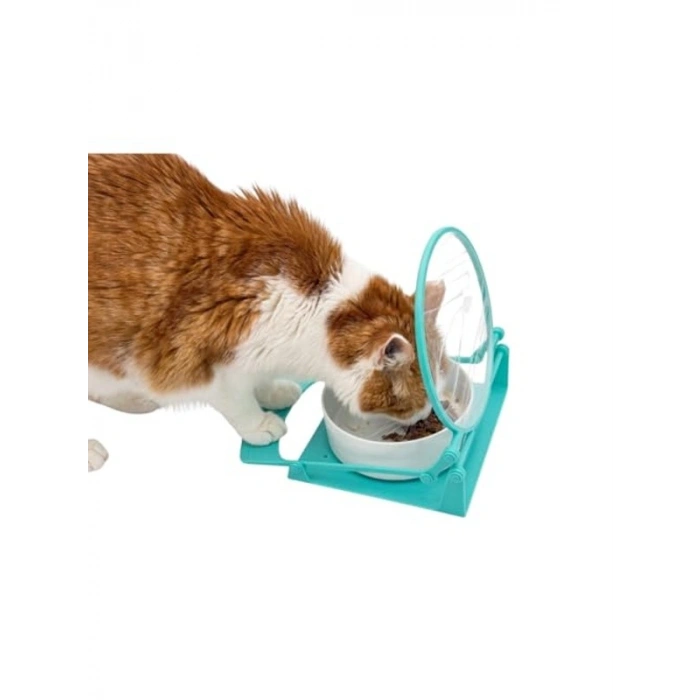 Otamatik Kapaklı Kedi Mama Kabı - 3D Baskı Malzeme, Siyah ve Turkuaz