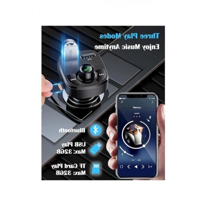 Otomatik Frekans Tanımalı Bluetooth FM Radyo Transmitter