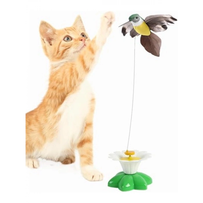 Otomatik Hareketli Kedi Oyuncağı, 360° Dönen Elektrikli Kuş