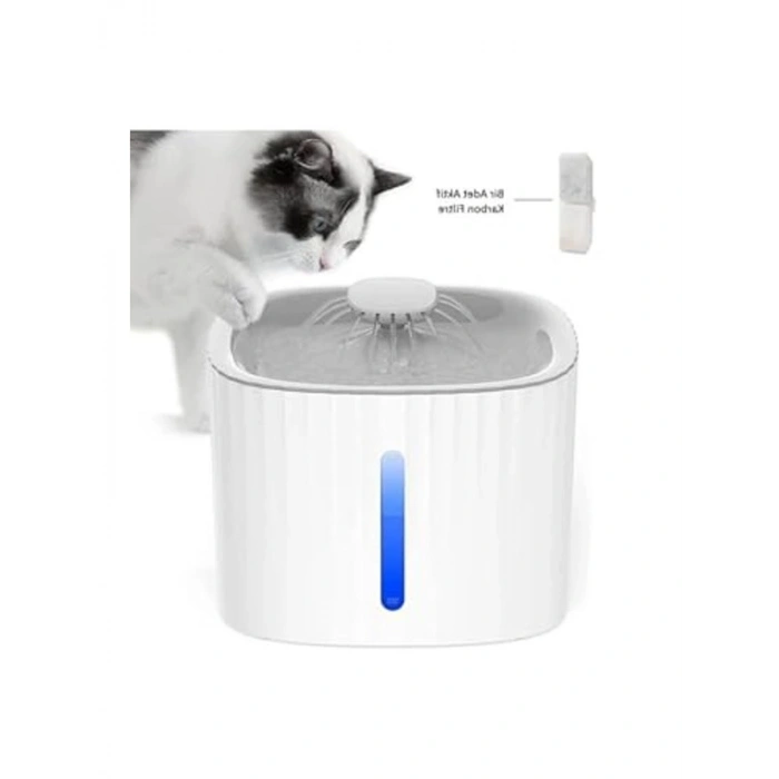 Otomatik Kedi Su Pınarı, Led Işıklı, 3 Litre Kapasite