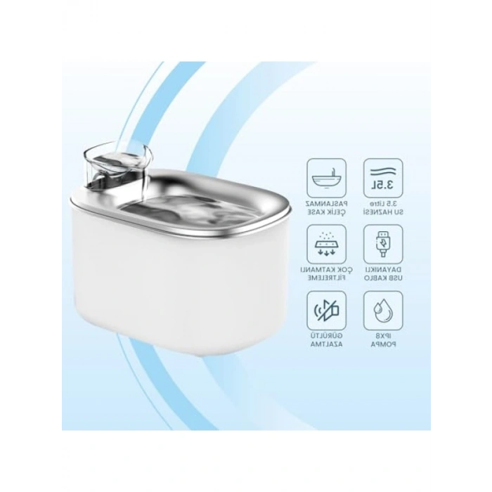Otomatik Kedi Su Sebili - 3.5 Lt Kapasite, Ultra Sessiz