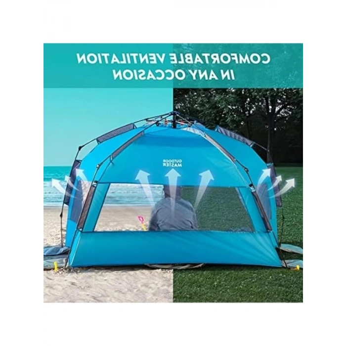 Otomatik Plaj Çadırı, 4 Kişilik, Kolay Kurulum