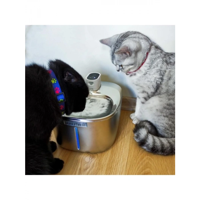 Otomatik Sensörlü Paslanmaz Çelik Kedi Su Kabı