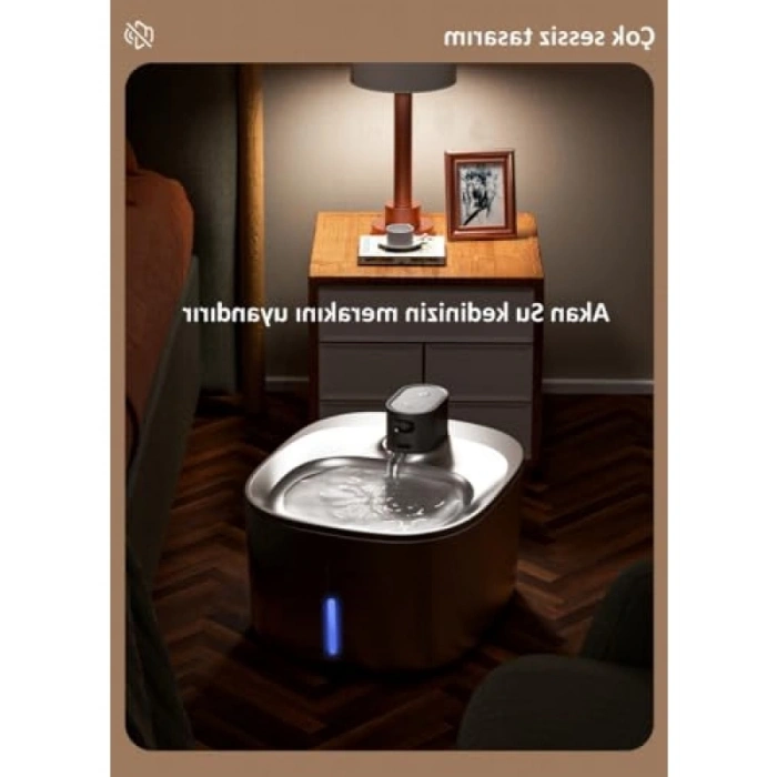 Otomatik Sensörlü Paslanmaz Çelik Kedi Su Kabı