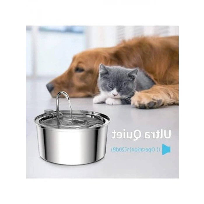Otomatik Su Pınarı - 3.2 L Paslanmaz Çelik, Kedi ve Köpekler İçin