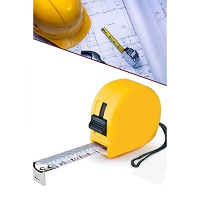 Otomatik Tuşlu Paslanmaz Şerit Metre - 5m x 16Ft