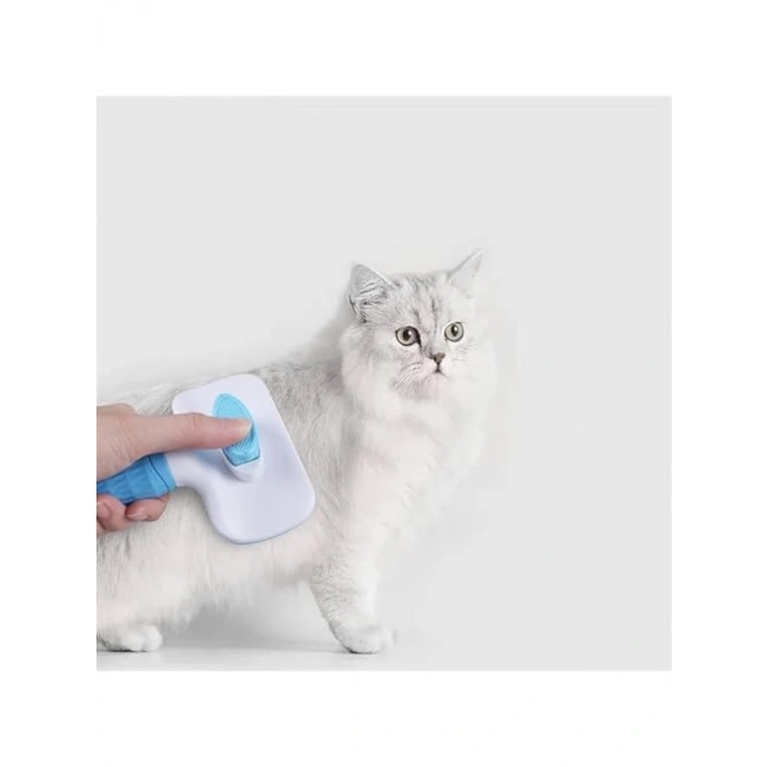 Otomatik tüy temizleme mekanizmalı pembe pet tarak