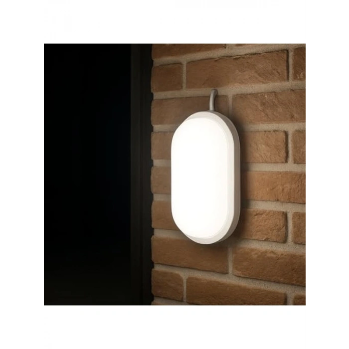 Oval Beyaz LED Tavan ve Duvar Lambası, 15W Güç ve Su Geçirmez Özellik
