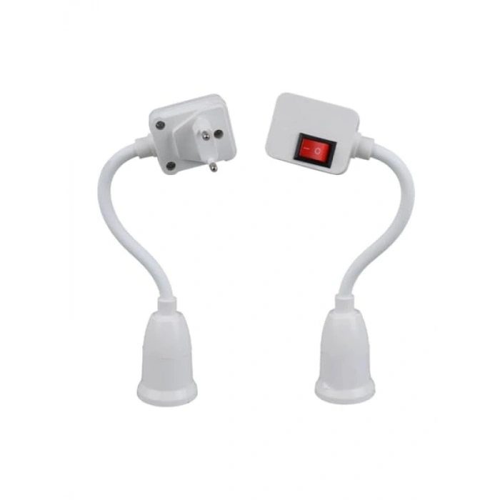 Oynar Başlıklı E27 Ampul Duy, Açma/Kapama Anahtarlı, 180° Bükülebilir