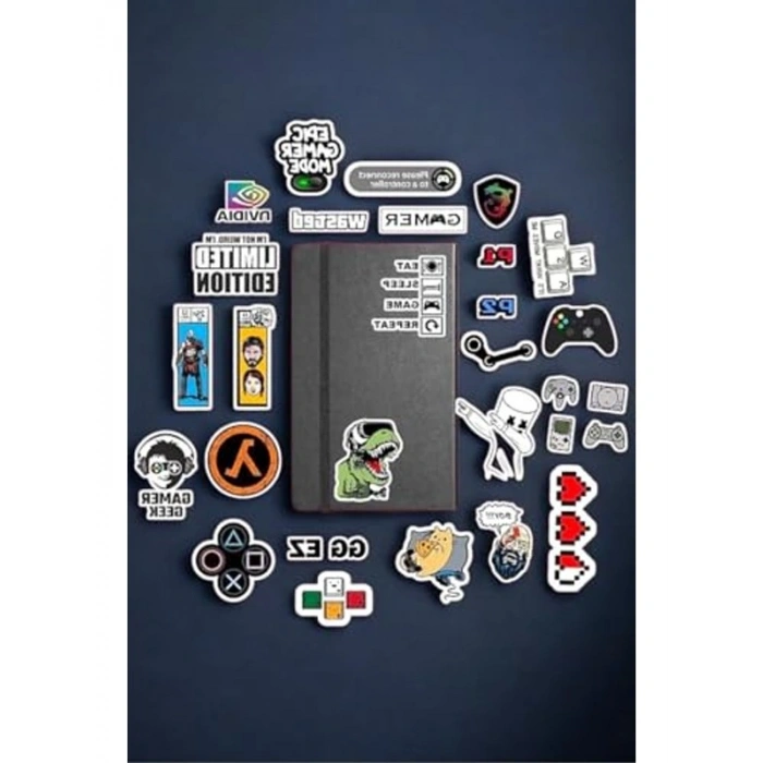Oyun Temalı Sticker Seti, Defter ve Laptop İçin Çıkartmalar
