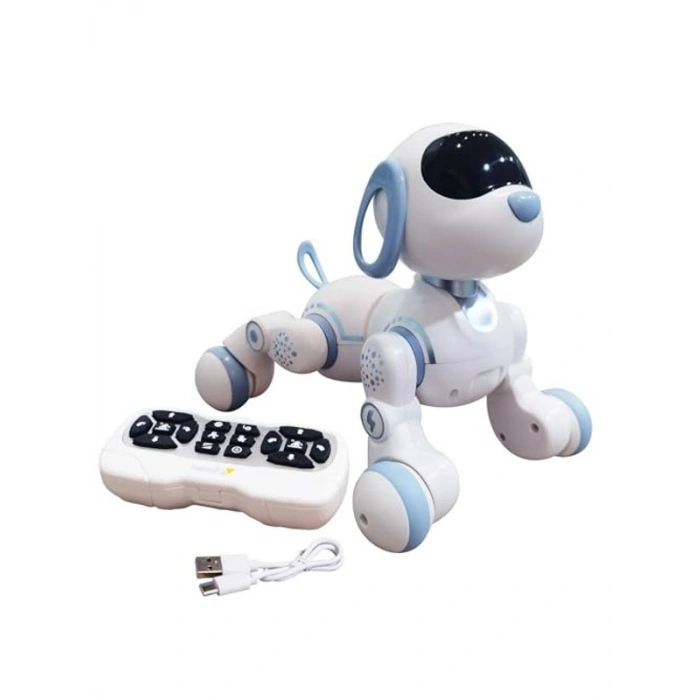 Oyuncak 30 Fonksiyonlu Uzaktan Kumandalı Şarjlı Sesli Işıklı Dokunma Algılama Programlama Robot Kedi ve Köpek (köpek)