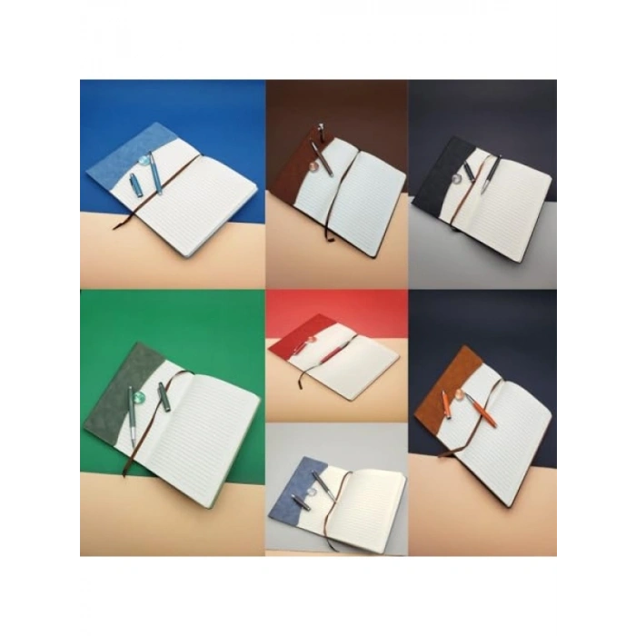 Özel Tasarım Deri Defter ve Kalem Seti, Kutulu Hediye