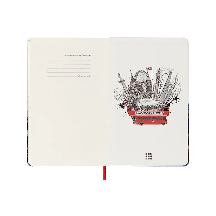 Özel Tasarımlı L Boy Çizgili Defter, London Temalı