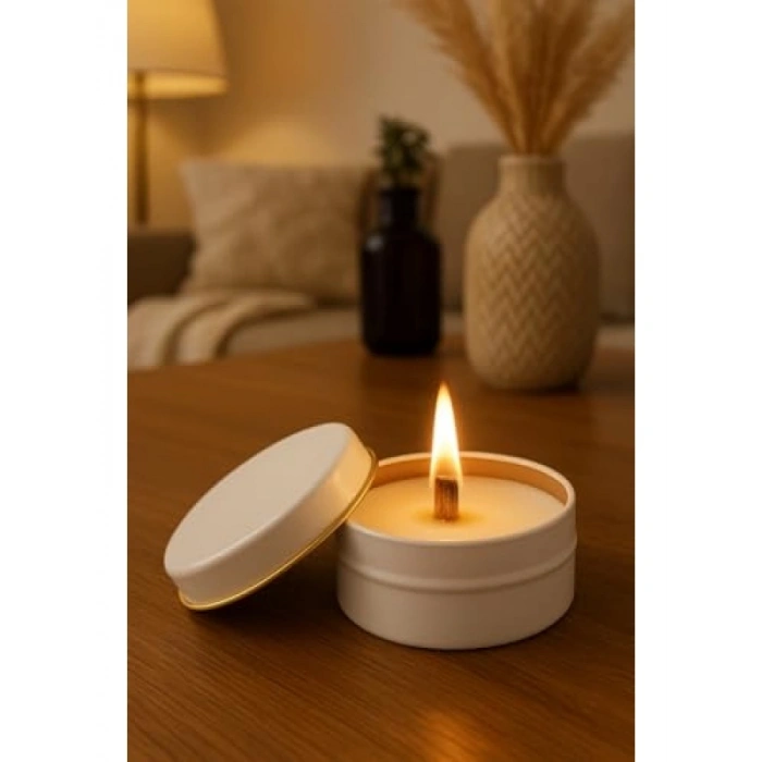 Paçuli, Bergamot ve Tarçın Kokulu Teneke Mum