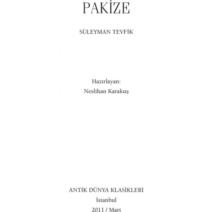 Pakize - Süleyman Tevfik