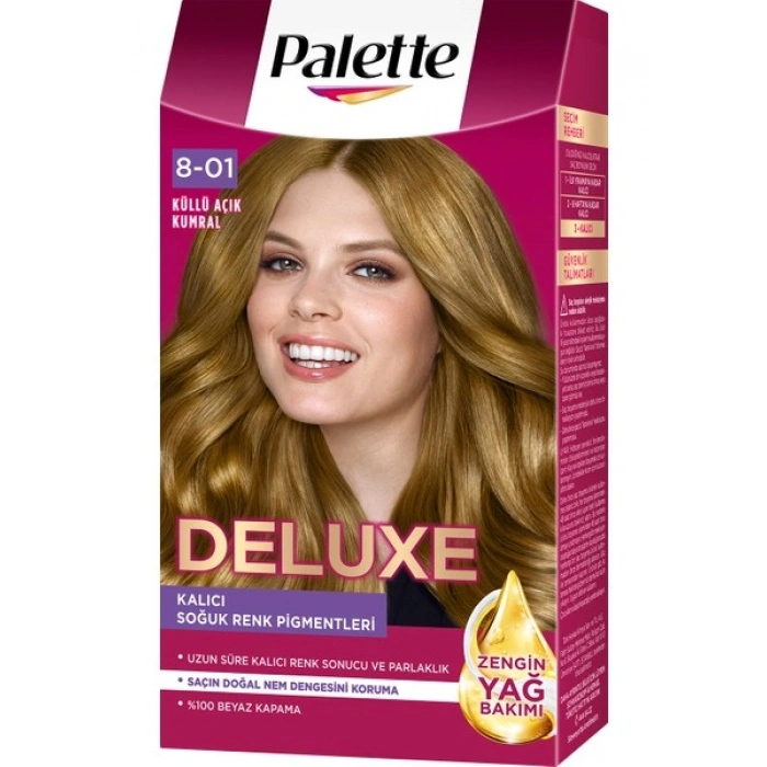 Palette Deluxe Yoğun Renkler 8-01 Küllü Açık Kumral Saç Boyası