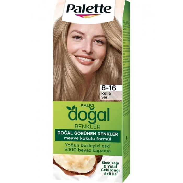 Palette Saç Boyası & Doğal Renkler Colors 8/16 Küllü Sarı 50Ml