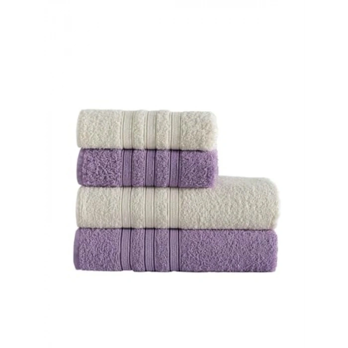 Pamuklu Banyo Havlu Seti - 4lü, 50x90 cm ve 70x140 cm