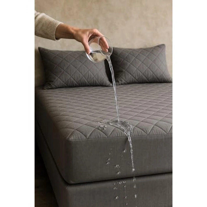 Pamuklu Kapitone Yatak Alezi, 100 x 200 Boyut, Sıvı Geçirmez