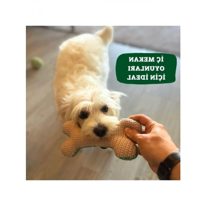 Pamuklu ve Doğa Dostu Örgü Kemik Köpek Oyuncağı