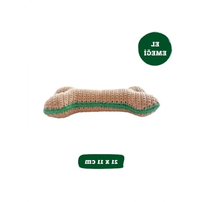 Pamuklu ve Doğa Dostu Örgü Kemik Köpek Oyuncağı