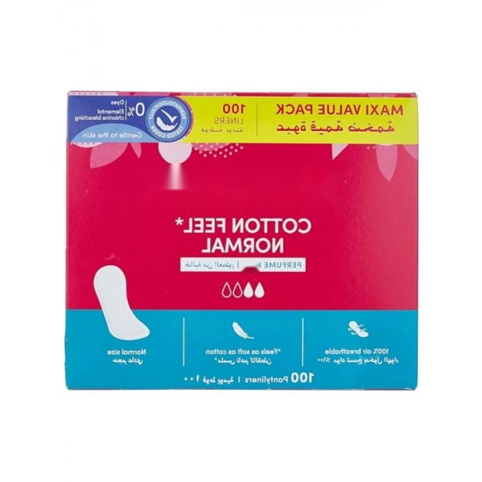 Pamuksu Yapıya Sahip Parfümsüz Günlük Ped, 100lü