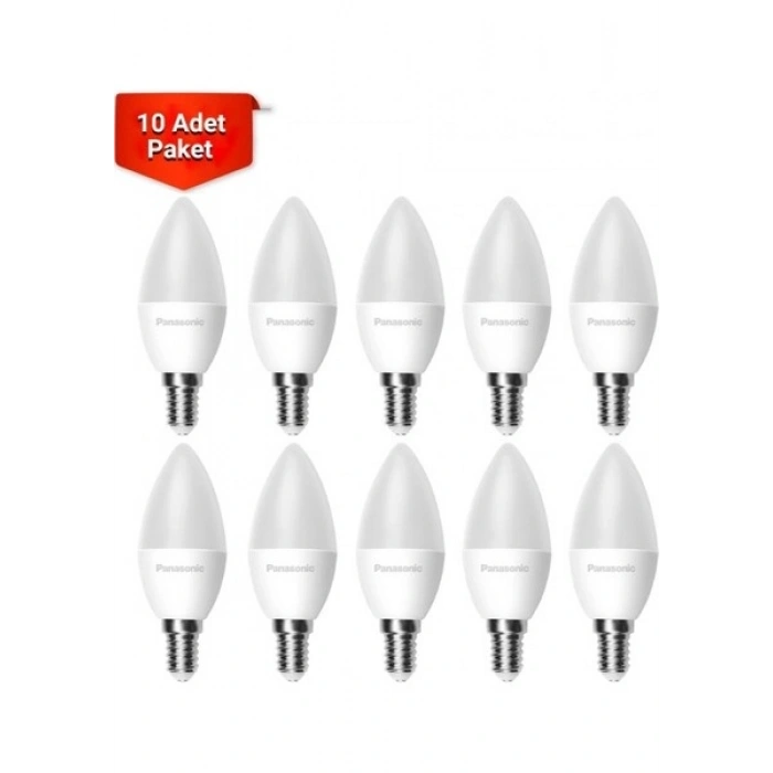 Panasonic 4.9W LED Ampul E14 Duy 6500K Beyaz Işık 10lu Paket 40-50W Eşdeğer Güç