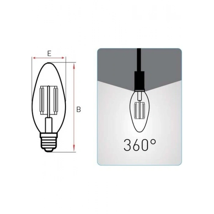 Panasonic E14 LED Filaman Rustik Lamba 4W 470LM 2700K Clear LDCCH04LH1RC