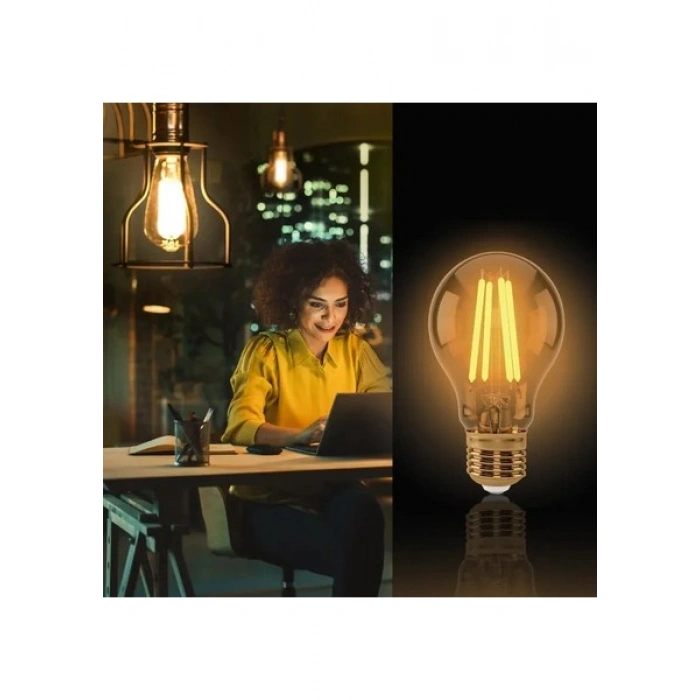 Panasonic E27 Dim Edilebilir Filaman Lamba 7W 630LM 2000K Gold