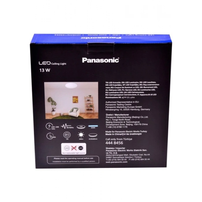Panasonic LED Tavan Armatürü 13W 900LM 865-236 Planfonyer