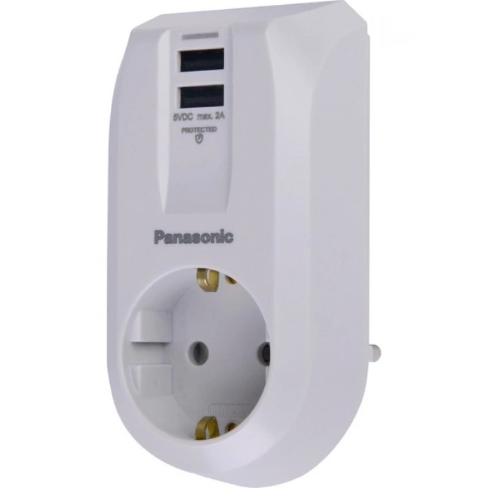 Panasonic Tekli 5V/2A Çift USB Çıkışlı Emniyet Kepenkli Çocuk Korumalı Priz
