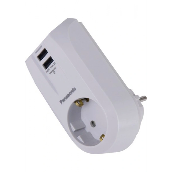 Panasonic Tekli 5V/2A Çift USB Çıkışlı Emniyet Kepenkli Çocuk Korumalı Priz