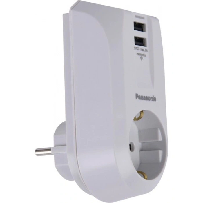 Panasonic Tekli 5V/2A Çift USB Çıkışlı Emniyet Kepenkli Çocuk Korumalı Priz