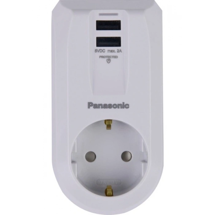 Panasonic Tekli 5V/2A Çift USB Çıkışlı Emniyet Kepenkli Çocuk Korumalı Priz