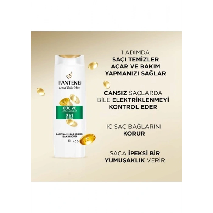 Pantene Güç Ve Parlaklık 3ü 1 Arada Şampuan 400Ml