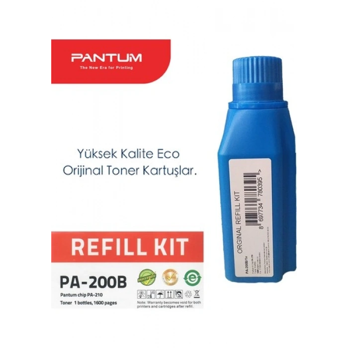 Pantum PA-200Bv1 Orijinal Toner Dolum Kiti (1 Adet Şişe ve 1 Adet Çip)