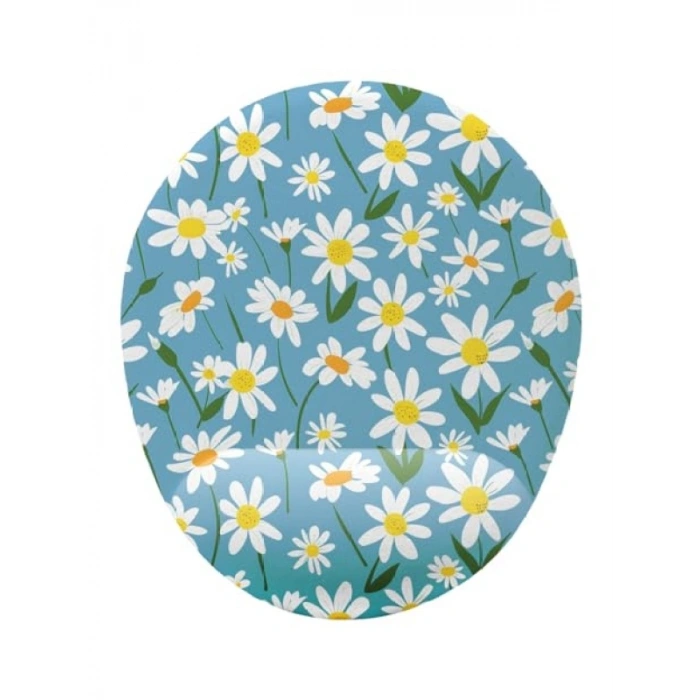 Papatya Desenli Bilek Destekli Mouse Pad