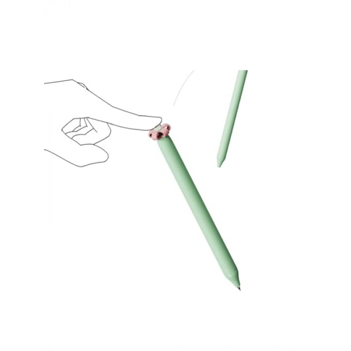 Papatya Desenli Mavi Mürekkepli Jel Kalem - 4lü