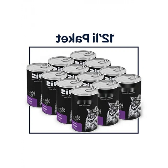 Parça Dana Etli Soslu Kedi Konservesi - 400 GR x 12 Adet