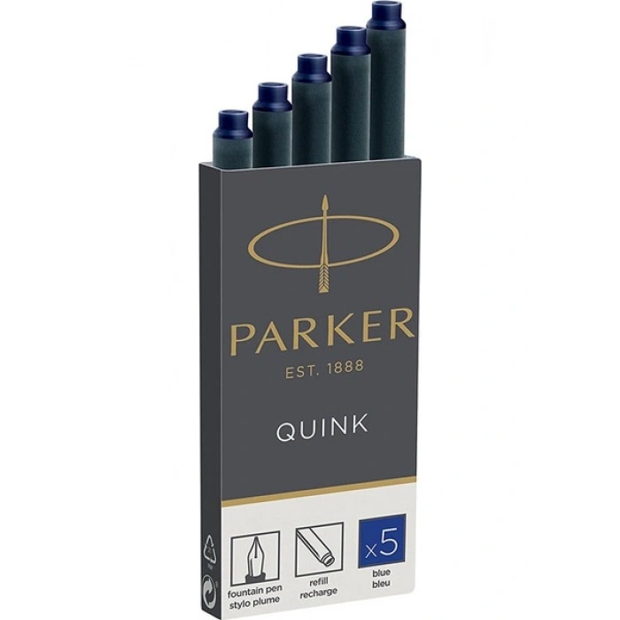 Parker Quink Dolma Kalem Kartuşu, Mavi, 5li Kutu