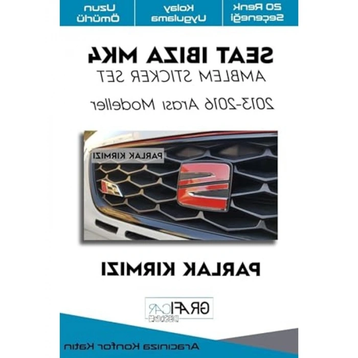 Parlak Siyah Amblem Kaplama Sticker Seti, Seat Ibiza Mk4 İçin