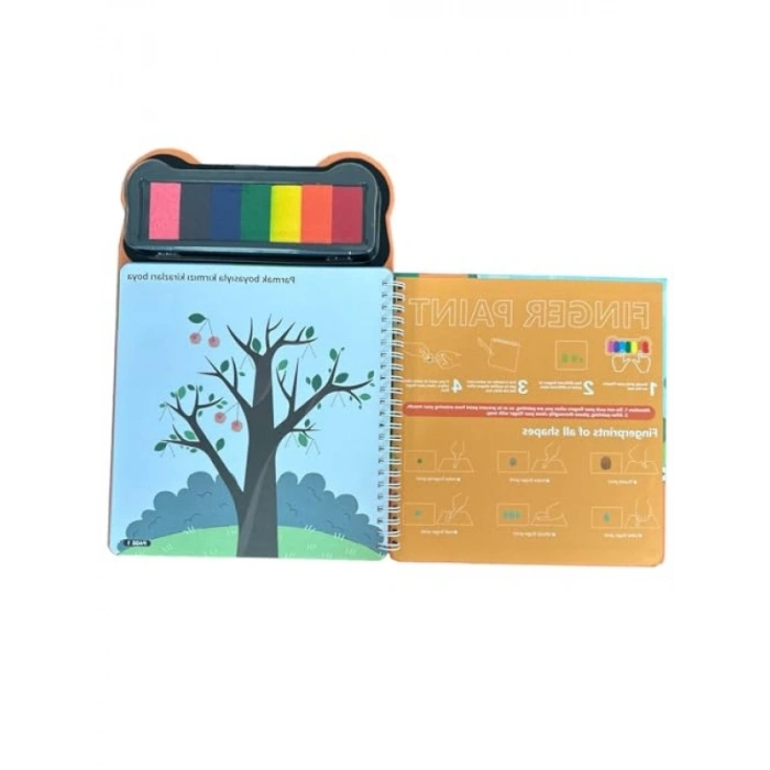 Parmak Boyama Aktivite Kitabı - Hayvan Temalı Eğlenceli Set