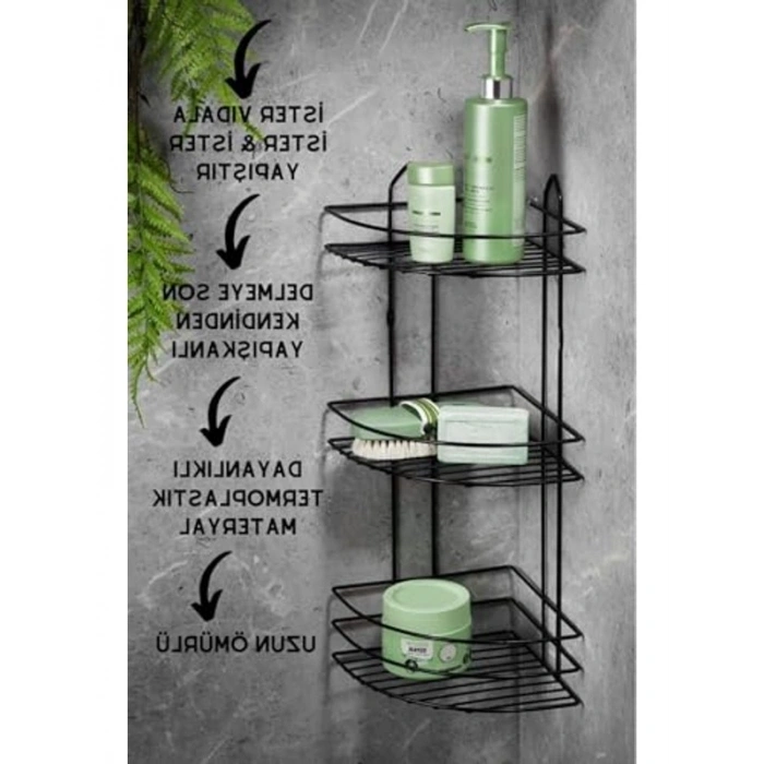 Paslanmaz Banyo Düzenleyici, Yapışkanlı ve Pratik Kullanım için