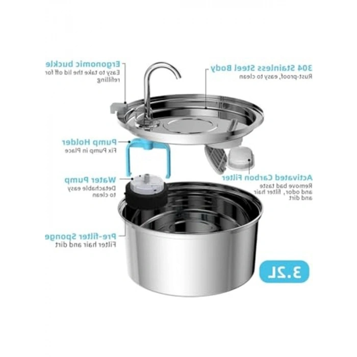 Paslanmaz Çelik 3.2 L Otomatik Su Pınarı - Hareket Sensörlü