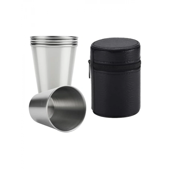 Paslanmaz Çelik 4lü Mini Kahve Bardak Seti, 70 ml