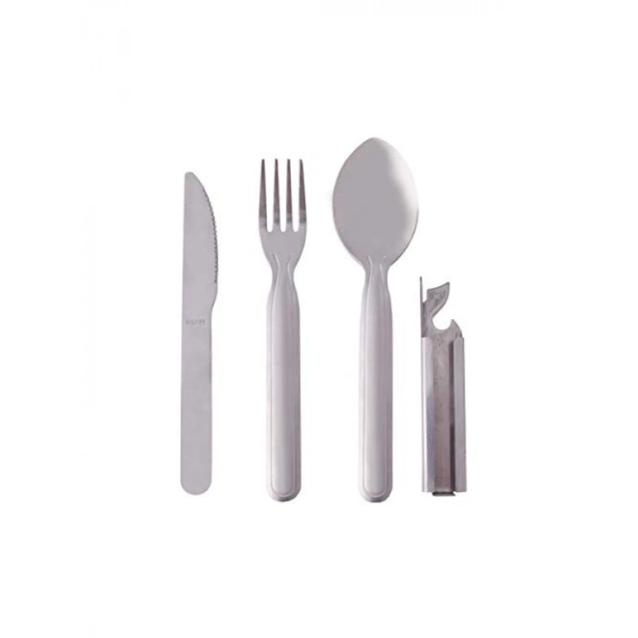 Paslanmaz Çelik 4 Parça Yemek Seti - Hafif ve Dayanıklı