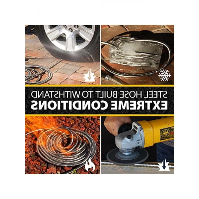 Paslanmaz Çelik Bahçe Hortumu, Gümüş, 75