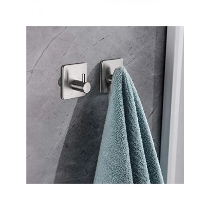 Paslanmaz Çelik Banyo Havluluk, 2 Adet Kendinden Yapışmalı