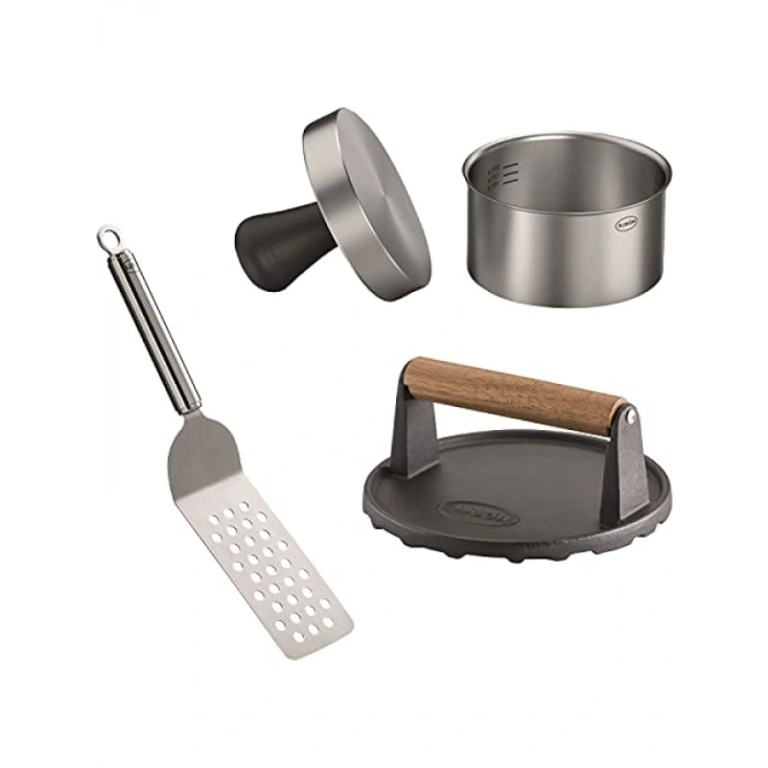 Paslanmaz Çelik Barbekü Seti - 3 Parça Profesyonel Aletler