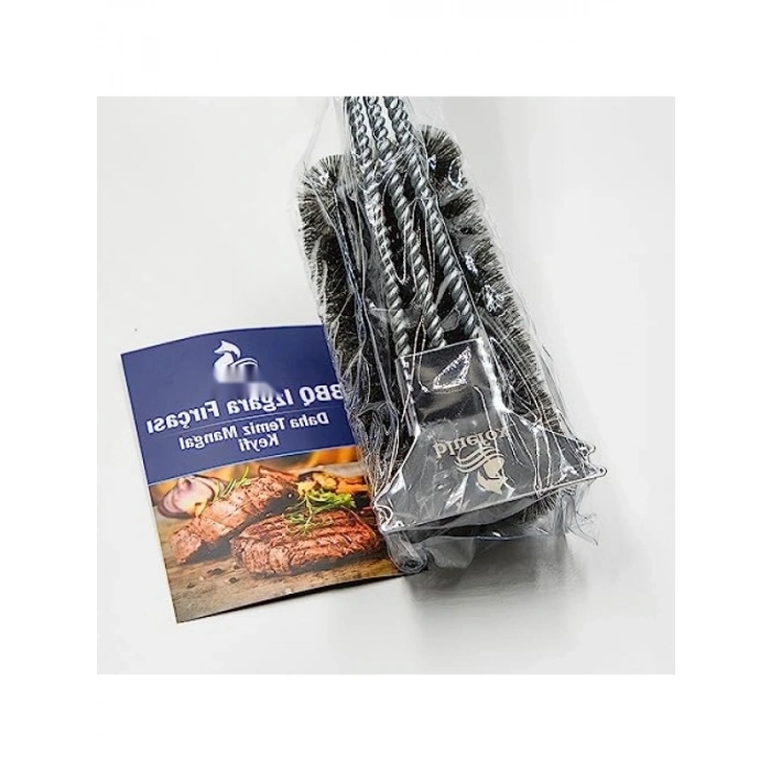 Paslanmaz Çelik Barbekü Temizleme Fırçası - 360º Dönüşlü